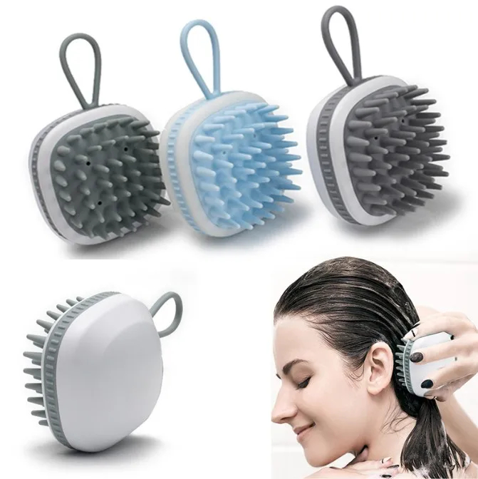 Hot Selling Silicone Scalp Massager Shampoo Brush Hair Scrubber with Soft Silicone Bristles Scalp Scrubber