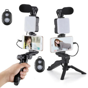 AY-49 Video-Making Kit Camera Phone Octopus Tripod Video Kit Led Light Microphone Tripod Hands Video Lighting Kit Selfie Stick