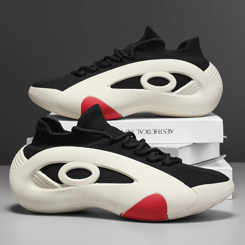 New Summer Men's Shoes Trendy Versatile Mesh Breathable Thick Bottom Youth Running Sports and Leisure Shoes