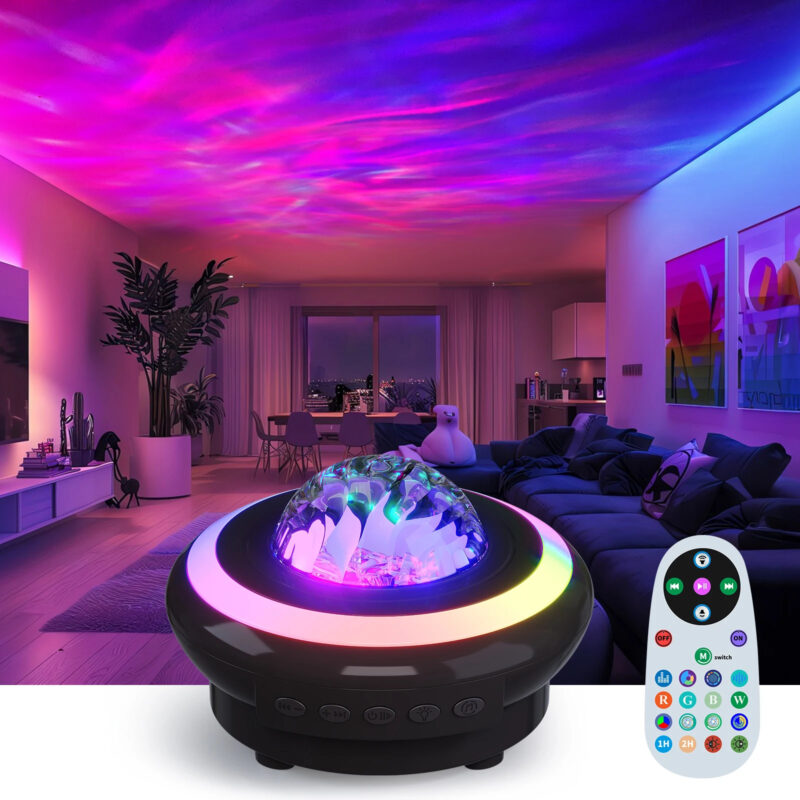 Aurora Borealis Star Starry Ocean Wave Projector LED Tabletop Music Speaker Player Night Light Northern Lamp