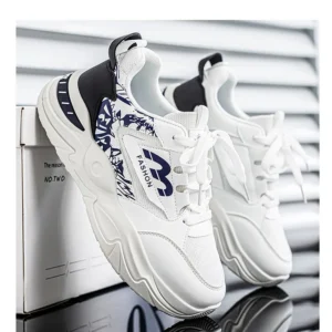 Spring and Autumn Men's New Breathable High Top Men's Trendy Versatile Thick Bottom Casual Student Sports Shoes