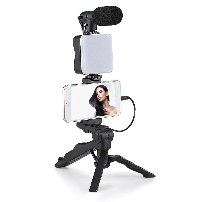 AY-49 Video-Making Kit Camera Phone Octopus Tripod Video Kit Led Light Microphone Tripod Hands Video Lighting Kit Selfie Stick