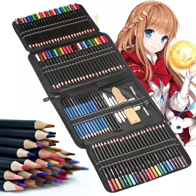 Professional 145pcs Art Set 120-Color Pencil for Drawing with 120 Vibrant Colors