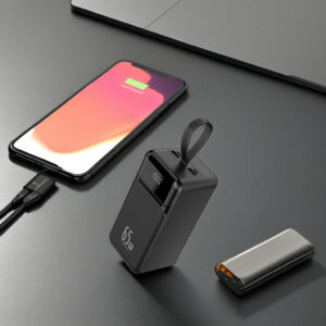 Real Capacity PD65W 50000mAh Power Bank 22.5W USB Outdoor Fast Charger Portable Phone Charger Large 65W Output Aluminum