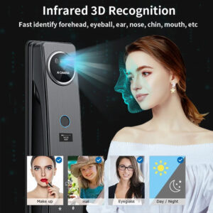 XSDTS CS40 Face Recognition Smart Lock Tuya Video Intercom WiFi Camera Fingerprint Door Lock with Multilingual