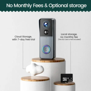 1080P HD Video Doorbell Intercom Night Vision Smart 2-Way Calling Doorbell Camera Waterproof Smart Wireless Door Phone