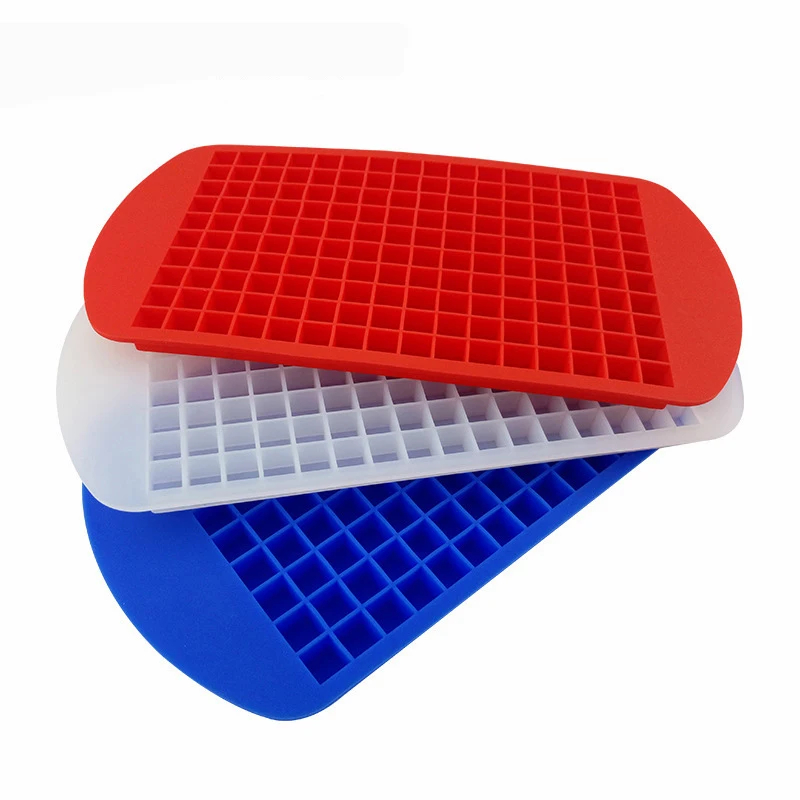 Kitchen Ice Cube Trays Water Easy-Release Silicone Flexible 160-Ice Cube Trays With Spill-Resistant Removable Lid