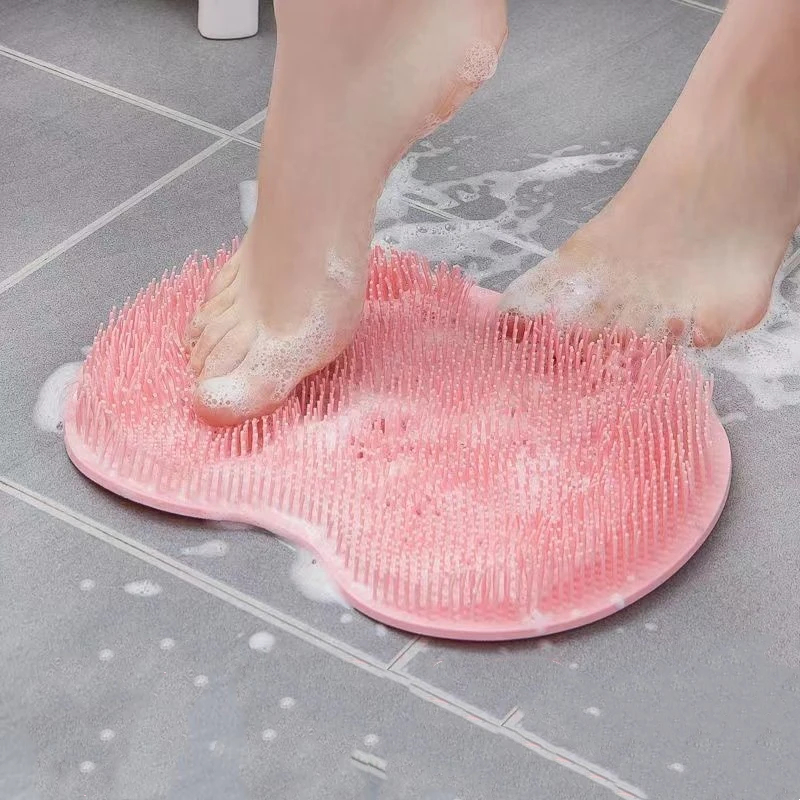 Hot Sale Bath Brush Dead Skin Massage Body With Suction Non Slip Pink Color Silicone Feet Cleaner Shower Foot Massage