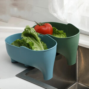 Drain Basket Kitchen Bathroom Sink Food Strainer Collapsible Plastic Drainage Vegetable Fruits Dish Microfiber