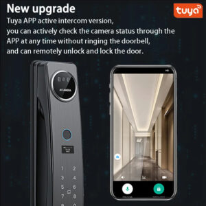 XSDTS CS40 Face Recognition Smart Lock Tuya Video Intercom WiFi Camera Fingerprint Door Lock with Multilingual