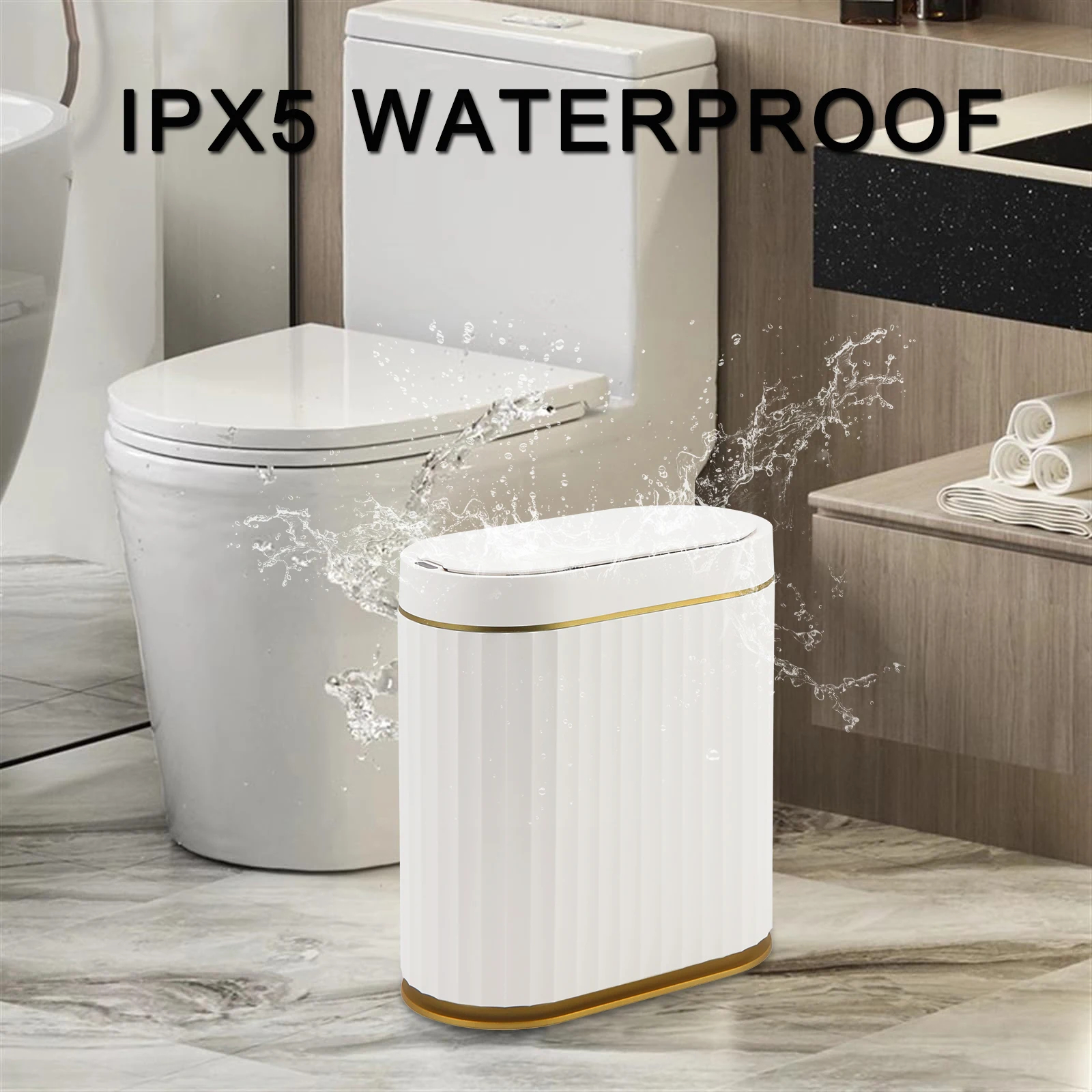 Automatic Waste Bins with Sensor for Indoor Household Waterproof Bathroom Dustbin Smart Home Products Smart Trash Can