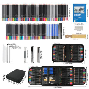 Professional 145pcs Art Set 120-Color Pencil for Drawing with 120 Vibrant Colors