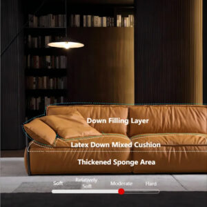 Italian Luxury Reversible Sectional Sofa — Genuine Leather Bubble Shape Modular Couch for Modern Living Rooms, Apartments & Villas