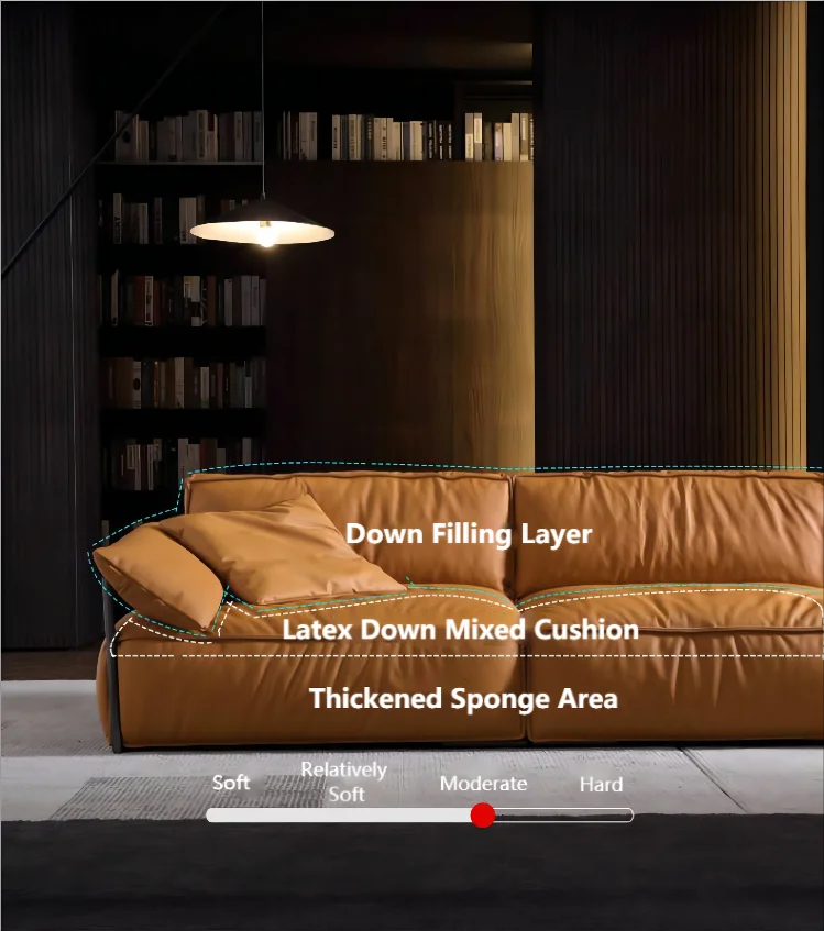 Italian Luxury Reversible Sectional Sofa — Genuine Leather Bubble Shape Modular Couch for Modern Living Rooms, Apartments & Villas