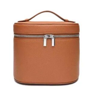 Fashion Women Makeup Organizer – PU Pebble Pattern Leather Cosmetic Storage Case with Removable Dividers