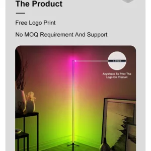 Indoor Home Decor Smart Corner Floor Standing Standard Lamp Lighting Modern Stand Floor Light LED RGB Floor Lamps