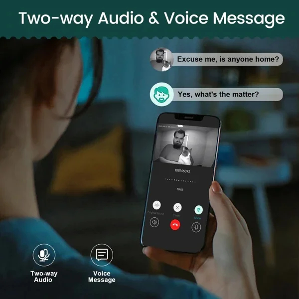 1080P HD Video Doorbell Intercom Night Vision Smart 2-Way Calling Doorbell Camera Waterproof Smart Wireless Door Phone