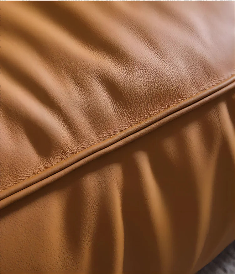 Italian Luxury Reversible Sectional Sofa — Genuine Leather Bubble Shape Modular Couch for Modern Living Rooms, Apartments & Villas