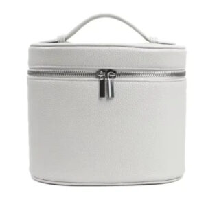 Fashion Women Makeup Organizer – PU Pebble Pattern Leather Cosmetic Storage Case with Removable Dividers