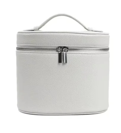 Fashion Women Makeup Organizer – PU Pebble Pattern Leather Cosmetic Storage Case with Removable Dividers