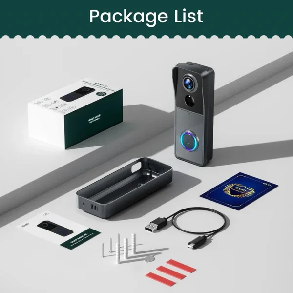 1080P HD Video Doorbell Intercom Night Vision Smart 2-Way Calling Doorbell Camera Waterproof Smart Wireless Door Phone