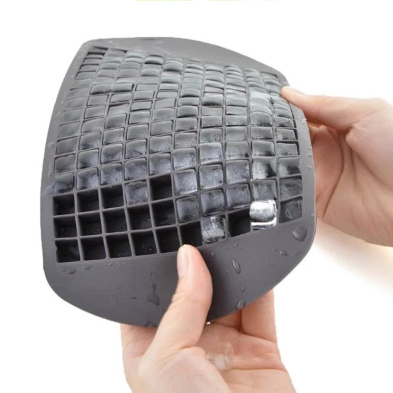 Kitchen Ice Cube Trays Water Easy-Release Silicone Flexible 160-Ice Cube Trays With Spill-Resistant Removable Lid