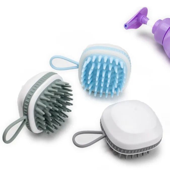 Hot Selling Silicone Scalp Massager Shampoo Brush Hair Scrubber with Soft Silicone Bristles Scalp Scrubber