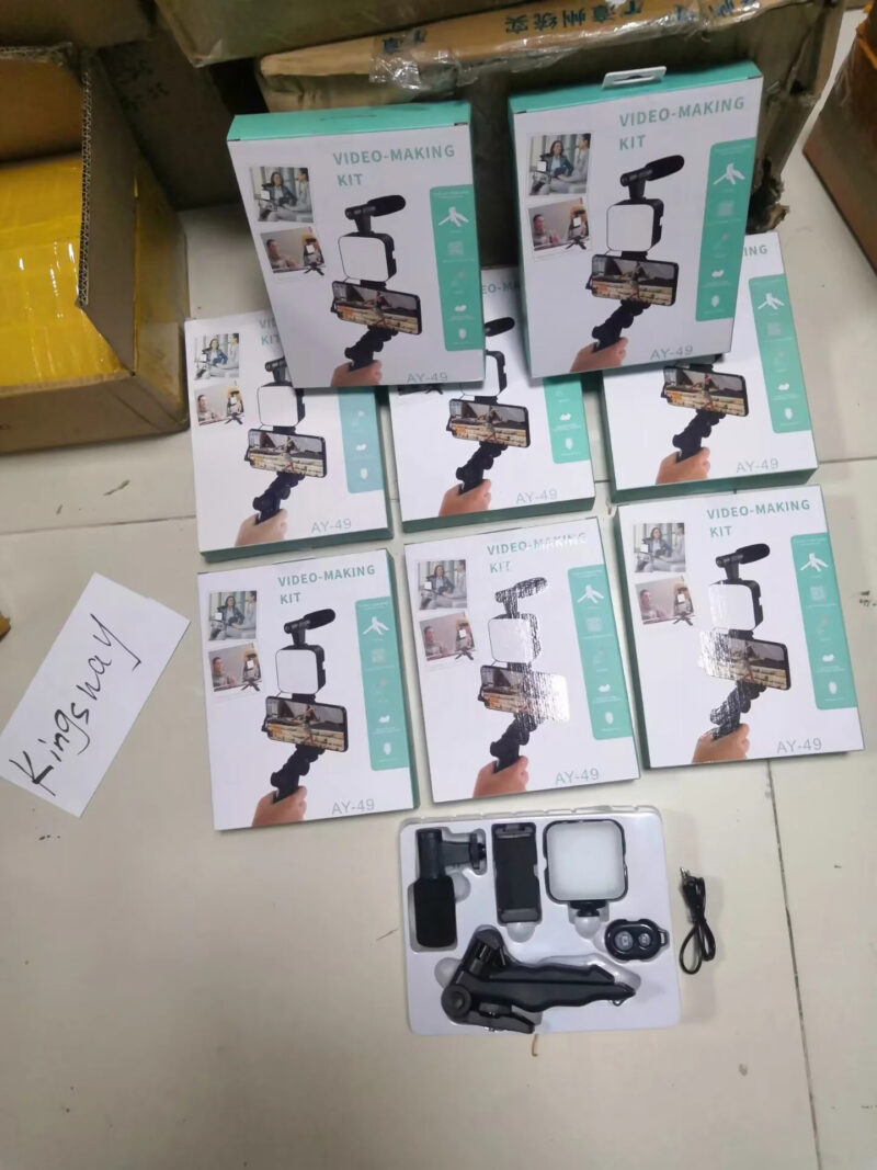 AY-49 Video-Making Kit Camera Phone Octopus Tripod Video Kit Led Light Microphone Tripod Hands Video Lighting Kit Selfie Stick