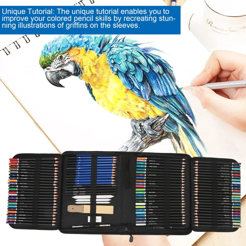 Professional 145pcs Art Set 120-Color Pencil for Drawing with 120 Vibrant Colors