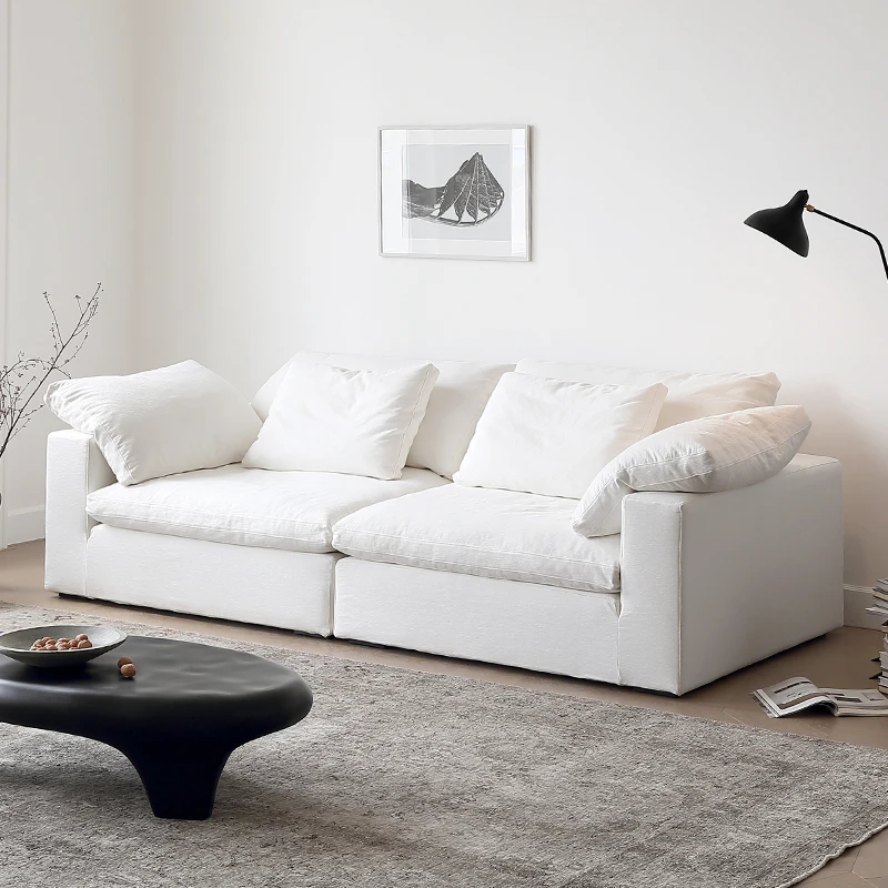 American Large Modular Sectional Sofa — Nordic U-Shape Cloud Couch Bed with Down Filling for Living Room, Apartment & Villa