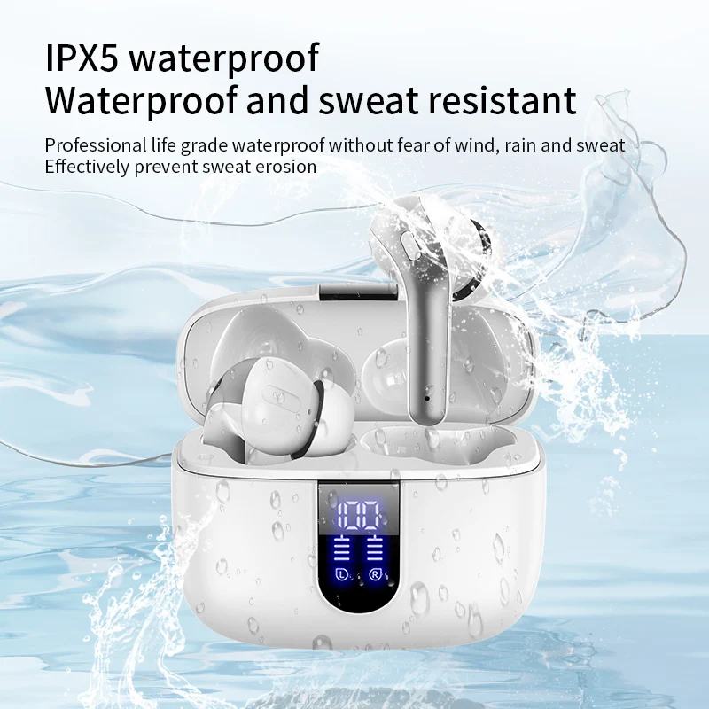 Ultra-Long Life New Smart Noise Cancelling Wireless Earbuds Digital Display Fashion Business Stereo Sound BT5.4 Headphones