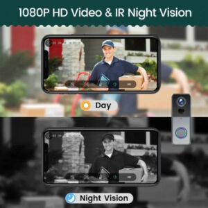 1080P HD Video Doorbell Intercom Night Vision Smart 2-Way Calling Doorbell Camera Waterproof Smart Wireless Door Phone