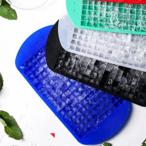 Kitchen Ice Cube Trays Water Easy-Release Silicone Flexible 160-Ice Cube Trays With Spill-Resistant Removable Lid