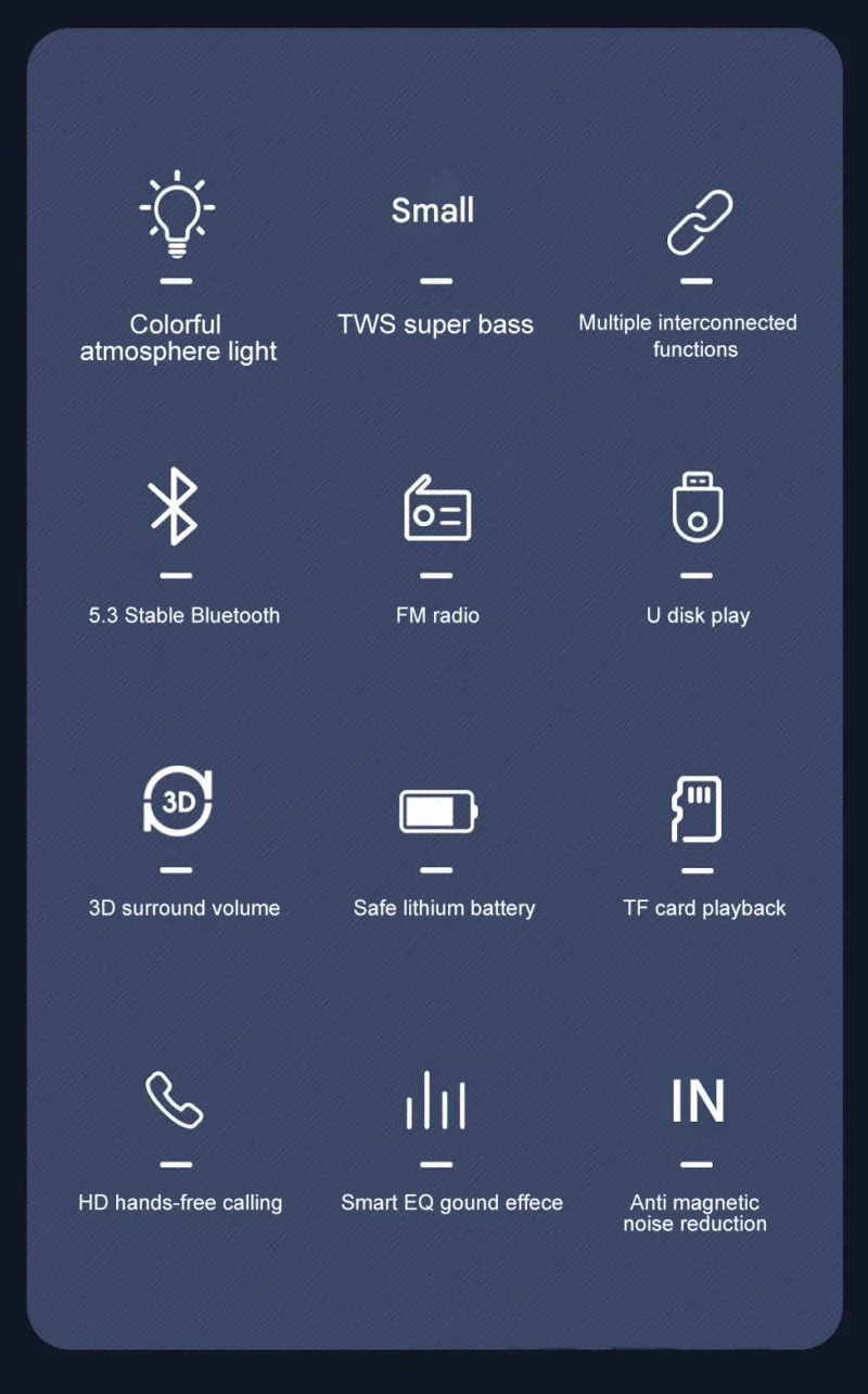 Mini Portable Blue-tooth Loudspeaker Electronic Gadget Smart Music Player Speakers Supporting Radio