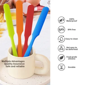 Cake Tool Food Grade Silicone Spatula Heat Resistant Soft One-piece Silicone Long Spatula Cream Long Spatula