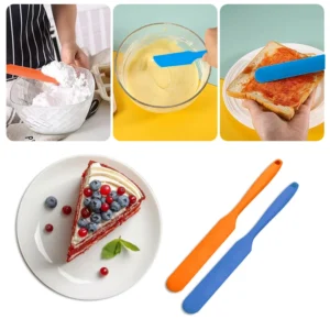 Cake Tool Food Grade Silicone Spatula Heat Resistant Soft One-piece Silicone Long Spatula Cream Long Spatula