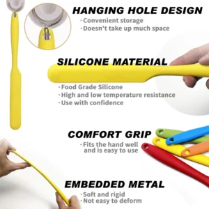 Cake Tool Food Grade Silicone Spatula Heat Resistant Soft One-piece Silicone Long Spatula Cream Long Spatula