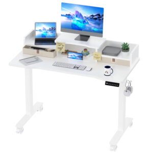 Fast Lift Electric Height Adjustable Desk — Customizable Single-Motor Ergonomic Standing Desk for Home & Office