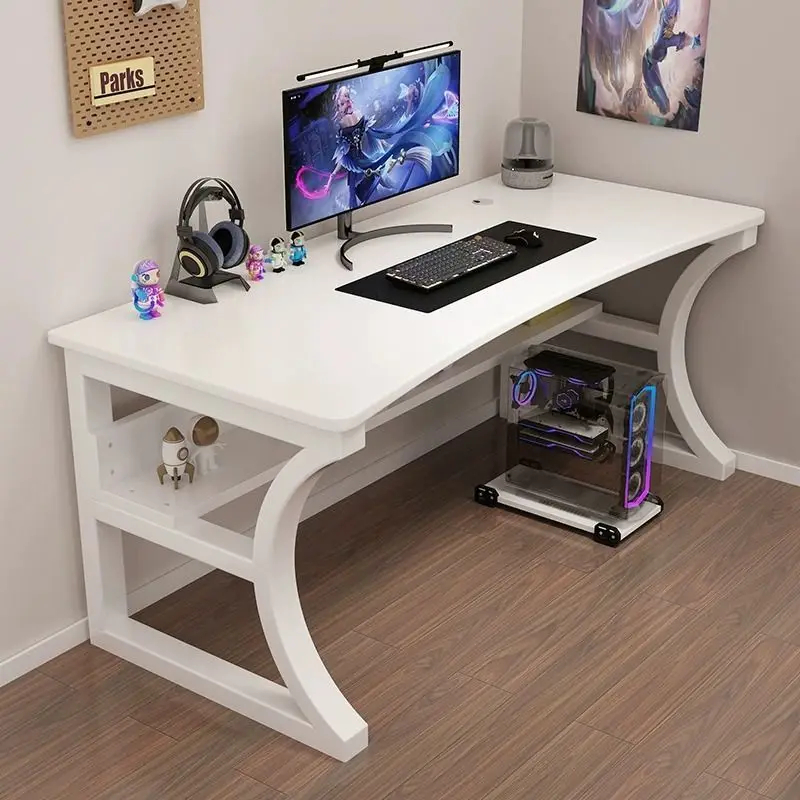 Custom Large Computer Racing RGB Light Gamer Table and Chair Set for Office Gaming Desk With LED