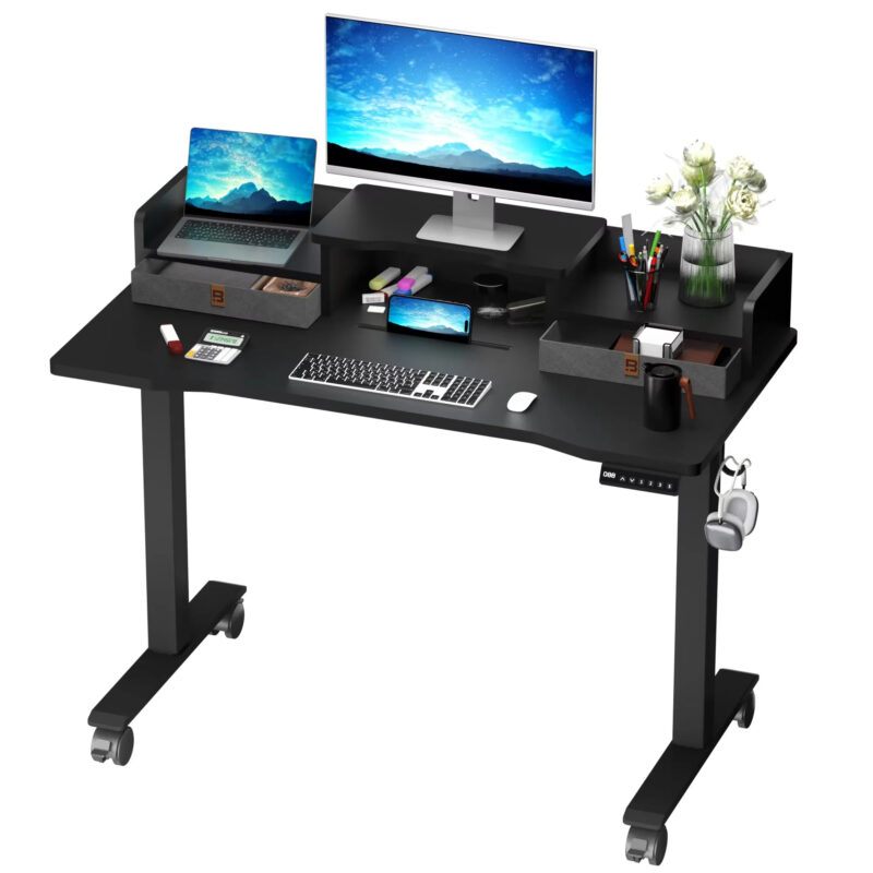 Fast Lift Electric Height Adjustable Desk — Customizable Single-Motor Ergonomic Standing Desk for Home & Office
